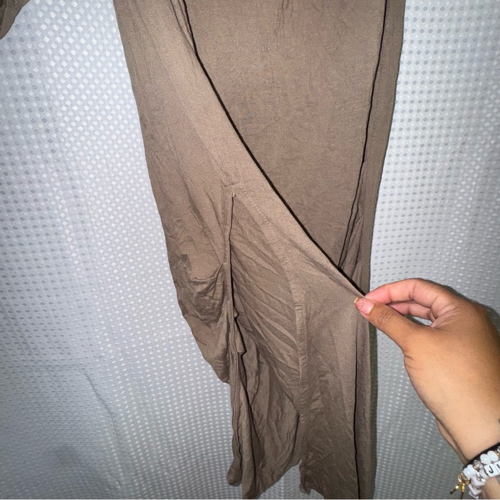 Free People Cierra Fitted Long Sleeve Cropped Top & Maxi Skirt Set Taupe M - Picture 10 of 11